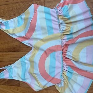 Kortni Jeane Rainbow V-Neck Swim Top